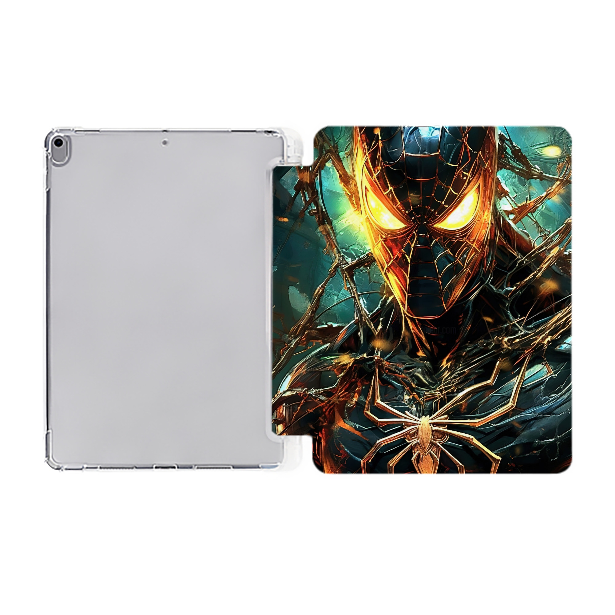 （画像用） Spider Man スパイダーマン IPad ケース ペン収納付き 三つ折りスタンド PUレザー×シリコン 対応機種9.5/10.5/10.9インチ